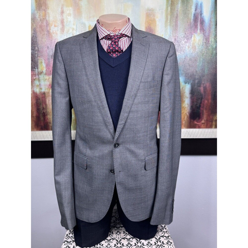 J Hilburn NWOT Canonico Custom Gray Glen Check Blazer 42L